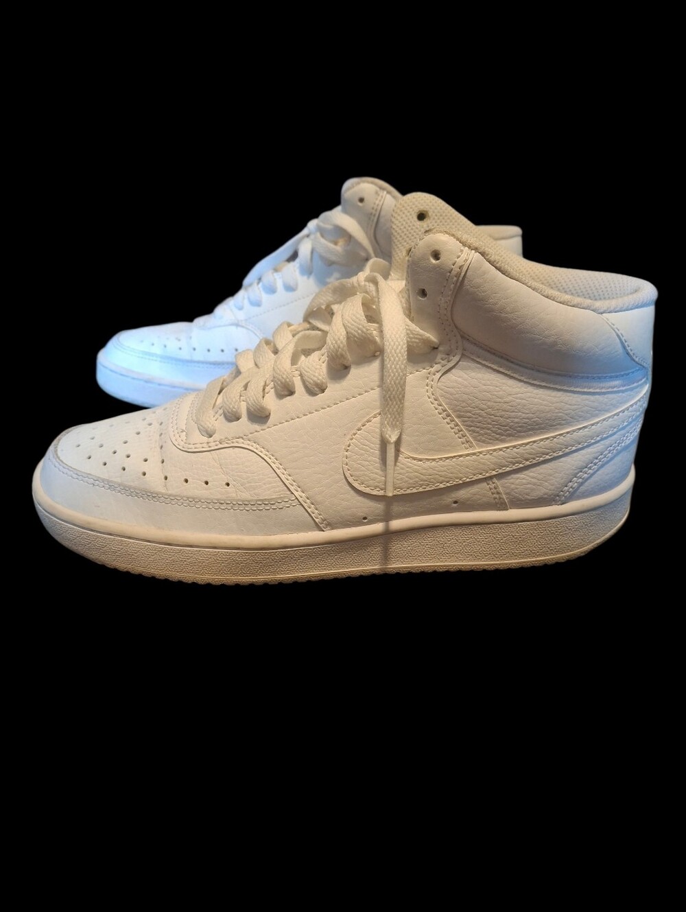 Nike Men's High Top Leather Sneakers White Size 9 CD5436-100 Classic Retro